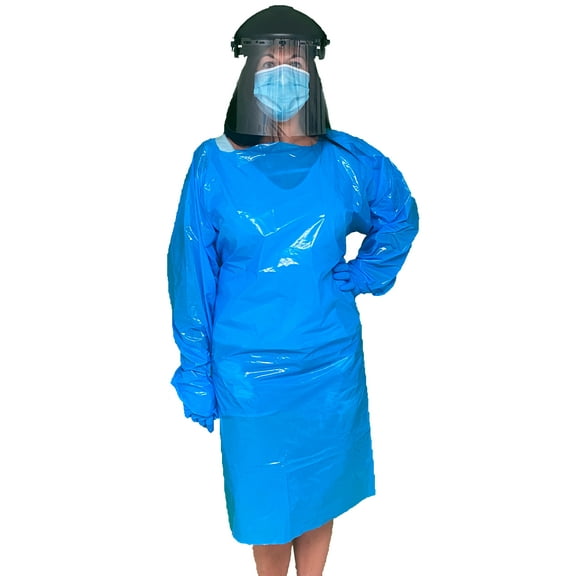 Watershed Tru Blu Protection Isolation Gown, Level 2, Size Large, 5 Gowns Per Pack, Made In The USA