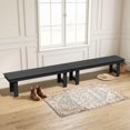 thumbnail image 2 of SERWALL Outdoor Bench Set of 2, HDPE Backless Patio Bench, Weather-Resistant Garden Bench for Porch, Yard & Backyard, Black, 2 of 10