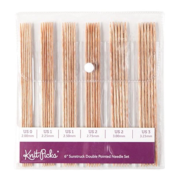 Knit Picks Double Pointed Wood Knitting Needle Set (Sunstruck 6")