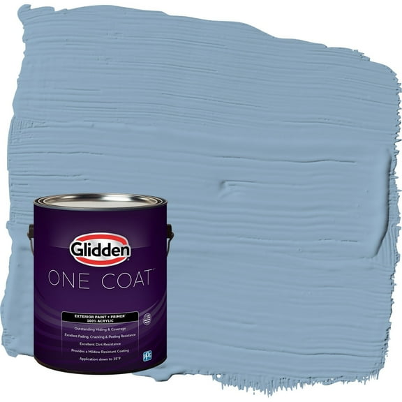 Glidden One Coat Kaleidoscope / Blue Satin Exterior Paint with Primer, 1 Gallon