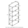 thumbnail image 3 of Furinno 23.6 W x 11.6 D x 57.4 H 5-Shelf Decorative Shelves, Columbia Walnut and Black, 3 of 5