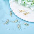 thumbnail image 3 of 40Pcs Alloy Stud Earring Findings with Horizontal Loops & Steel Pins Knot with 80Pcs Plastic Ear Nuts Light Gold 22.5x8mm Hole: 1.5mm Pin: 0.7mm, 3 of 5