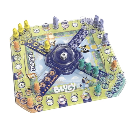 Hasbro Gaming Trouble: Bluey Edition Board Game for Kids, 2-4 Players, Race Bluey, Bingo, Bandit, or Chilli to The Finish