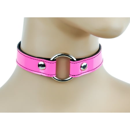 Patent Choker - Hot Pink Patent Leather PC 1
