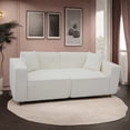 thumbnail image 2 of FFZ Full Foam Compression Modern Teddy Velvet Sofa 2-3 Seat Mid Century Indoor Couch Upholstered For Living Room Bedroom, 2 of 4