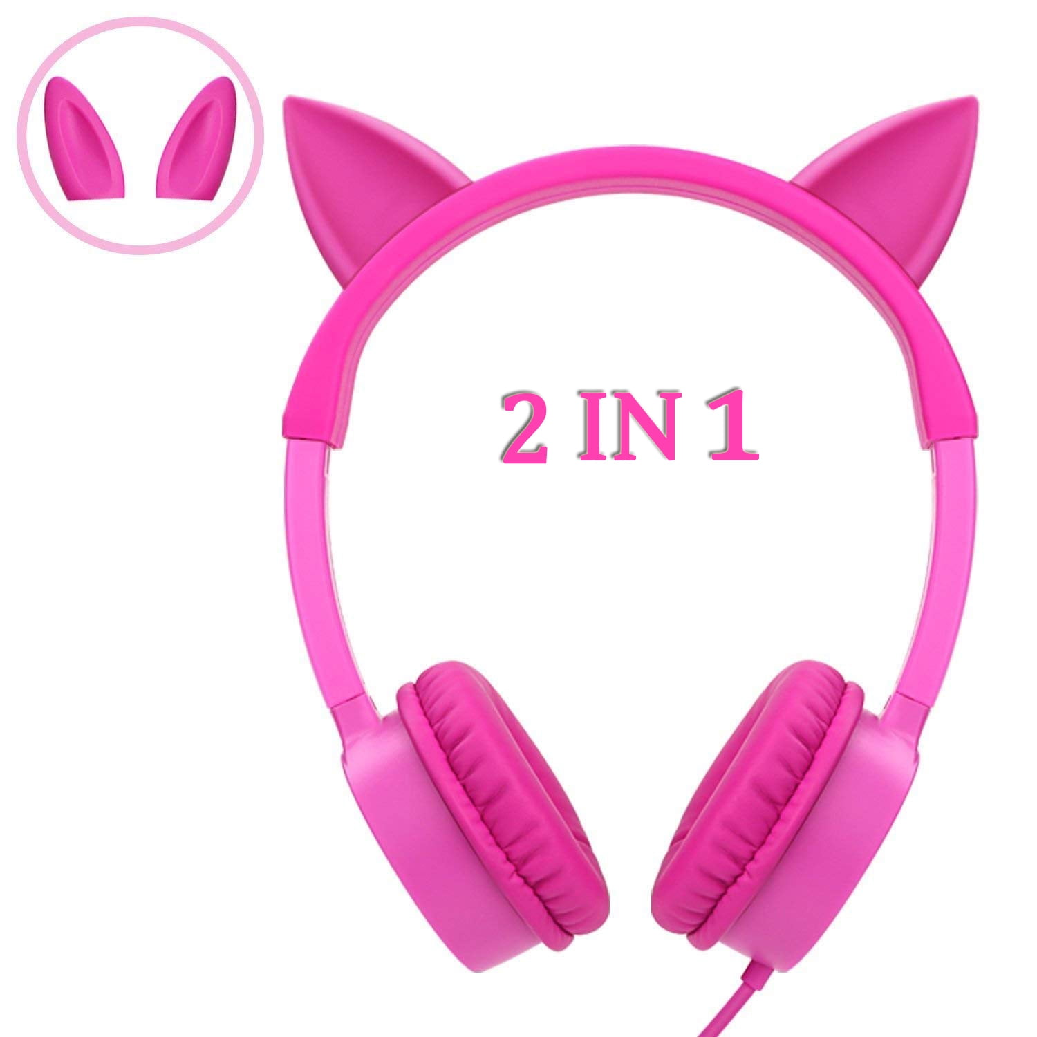 Headphones For Kids, Cute Cat Bunny Ear Headphones Volume Limited Wired
