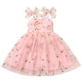 thumbnail image 3 of IBTOM CASTLE Toddler Baby Girls Birthday Party Princess Tutu Dress Floral Backless Ruffle Tulle Dresses for Cake Smash 2-3 Years Pink Posy, 3 of 8
