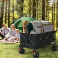 thumbnail image 3 of Yacona Collapsible Wagon Cart, 300L Extra Large Foldable Wagon for Camping, Garden, Shopping, Beach, Grocery, Black, 3 of 9