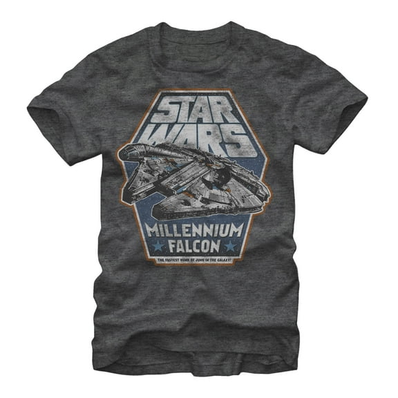 Men's Star Wars Millennium Falcon Hunk of Junk Graphic Tee Charcoal Heather X Large