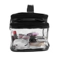 thumbnail image 6 of Unique Bargains 1 Pcs Double Layer Makeup Bag Cosmetic Travel Bag Case Make Up Bag Clear Bags Black, 6 of 6