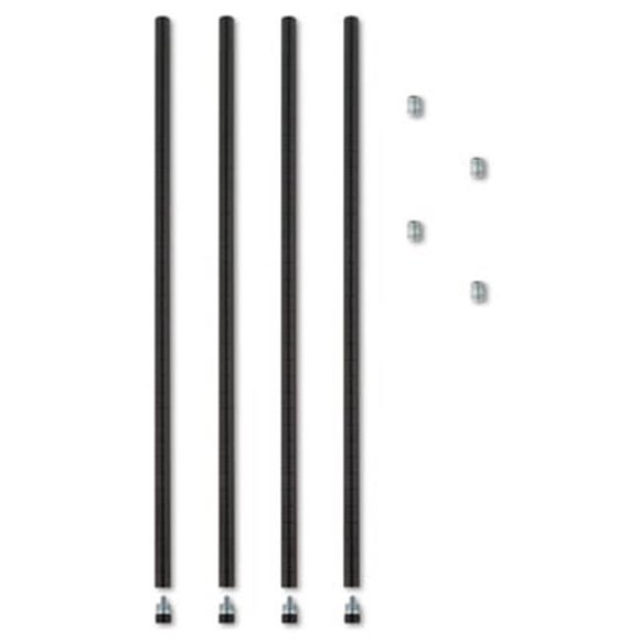 Poteaux Empilables pour Étagères Grillagées 36 Po Noir, Lot de 4