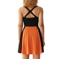 thumbnail image 6 of KOMOO Women Pumpkin Print Short Dress Sleeveless Backless Cross Strap Mini Dress Party Club A-Line Dress, 6 of 9