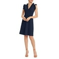 thumbnail image 4 of Maggy London V Neck Ruffle Sleeves Back Zipper Short Crepe Dress-HORN / 4, 4 of 26