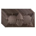 thumbnail image 1 of Fasade Art Deco 2ft x 4ft Vinyl Glue Up Ceiling Tile in Smoked Pewter 5pk, 1 of 2
