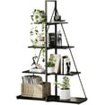 thumbnail image 3 of IdealHouse Sailboat Shaped Bookshelf, 4-Tier Ladder Book Shelf, Nautical Storage Shelves, Space-Saving Freestanding Organizer for Living Room, Office, Black, 3 of 8