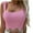 Pink-02, variant on Mittory Women's Rhinestone Fringe Trim Ribbed Knit Square Neck Sleeveless Crop Tank Top