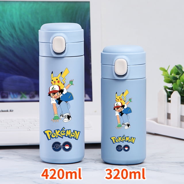 Taza de agua al vacío de acero inoxidable 304 para adultos, vaso de Pikachu Pokemon, taza de oficina para estudiantes, termo para el coche