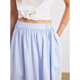 thumbnail image 3 of Womens Summer Long Skirt High Waist Pleated A-Line Casual Flowy Fairy Skirts Blue L, 3 of 8