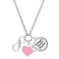 thumbnail image 1 of Delight Jewelry Silvertone Matthew 17:20 Infinity Sign - Light Pink Heart Nurse Strong Zoe Necklace, 1 of 4