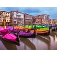 thumbnail image 2 of Frank, Assaf 18x15 Gold Ornate Wood Framed with Double Matting Museum Art Print Titled - Gondolas parked on the grand canal, Venice, Italy, 2 of 4