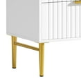 thumbnail image 3 of Glavbiku 2 Drawer Nightstand,Modern Wood White Bedside Storage for Bedroom,Gold Legs,Adult,23.5" H, 3 of 13