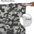 thumbnail image 6 of Texture Camouflage Curtains Army Gray Hunting Monochrome Black White Blackout Rod Pocket Curtains for Bedroom Living Room Kitchen Decor Thermal Insulated Window Drapes 2 Panel Set 84x84in, 6 of 6