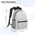 thumbnail image 4 of Daiia Silver Glitter School Backpack for Men Women, Unisex Large Waterproof Bookbag Schoolbag Casual Daypack for High School/College/Teens/Travel/Work Black, 4 of 8