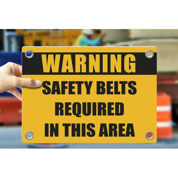 SAFETY BELTS REQUIRED IN THIS AREA | Warning Notice Caution Danger 3mm PVC Sign