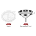 thumbnail image 3 of Uxcell 5.9" Dia Stainless Steel Kitchen Funnel with 400 Mesh Strainer White Silver Tone, 3 of 5