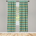 thumbnail image 3 of Ambesonne Geometric Curtains, Trippy Forms Motif, Pair of 28"x84", Multicolor, 3 of 5