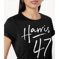 thumbnail image 3 of Camiseta gráfica Harris 47: cuello redondo informal, manga corta para mujer, algodón elástico, lavable a máquina, estampado, cuello redondo, estilo informal, para uso general, deportiva., 3 of 5