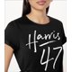 thumbnail image 1 of Camiseta gráfica Harris 47: cuello redondo informal, manga corta para mujer, mezcla de poliéster elástico, lavable a máquina, estampado, cuello redondo, estilo informal, para adultos, hombres, mujere, 1 of 7