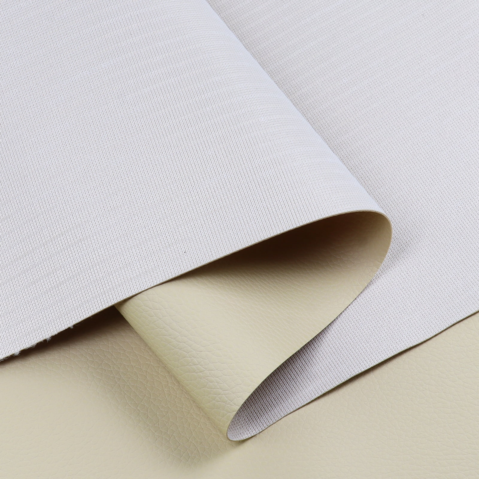 PVC Vinyl Fabric Waterproof UV Protected Faux Leather for Car Seat Boat Furniture Upholstery Repair, Spider Weave Backing Scratch Resistant (Beige, 54in Wide)