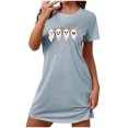 thumbnail image 1 of Tnhcen Robe de Nuit Halloween Grande Taille Incluse Imprimé Dessin Animé Manches Courtes Col Rond Polyester Spandex Extensible P-2TG pour Chaque Femme, 1 of 5