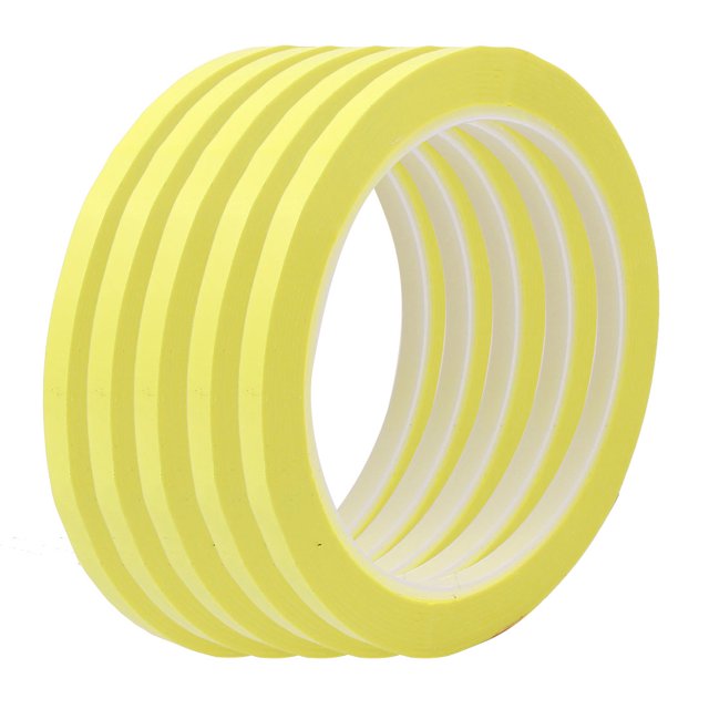 sourcing map 5uds 5mm Cinta de Mylar Auto Adhesiva de Una Sola Cara Fuerte 50M de Longitud Amarillo