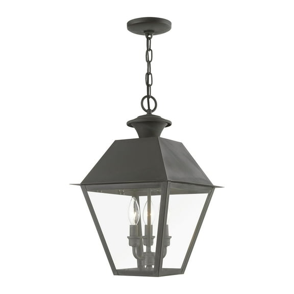 27220-61 Livex Lighting Wentworth - 3 Light Large Outdoor Pendant In Classic Style-19 Inches Tall and 12 Inches Wide-Charcoal Finish
