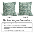 thumbnail image 6 of Aqua Pillow Covers 18x18 Set of 2 Aqua Cream Bohemian Ethnic Carpet Boho Style Vintage Flower Print Decorative Throw Pillows Outdoor Square Cushion Cases Farmhouse Decor for Home Sofa Bed, 6 of 6