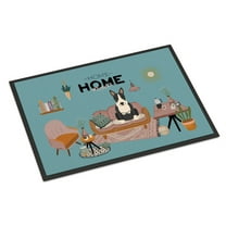 Black White Bull Terrier Sweet Home Indoor or Outdoor Mat 18x27 CK7978MAT