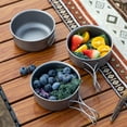 thumbnail image 3 of Titanium Camping Pot with Foldable Handles for Outdoor Camping Cooking Hiking Backpacking Portable Cookware, 3 of 7