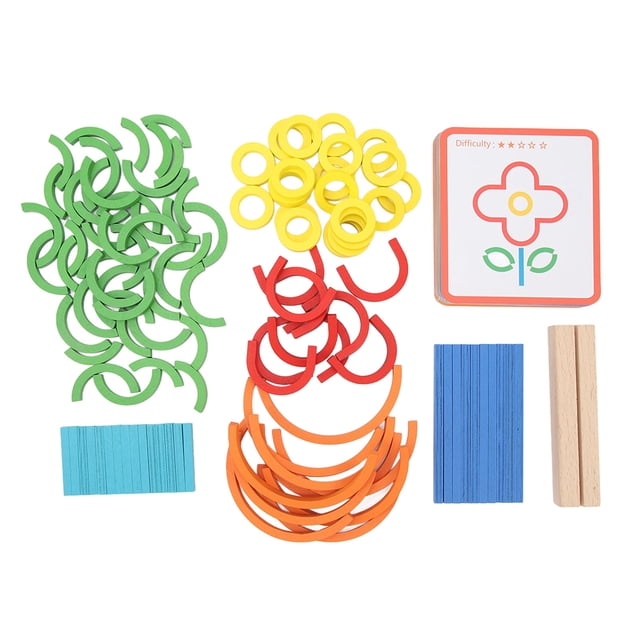 Board Puzzle Toy, Learning Coloful Puzzle Board Sticks Toy Glossy Edges Basswood Interaction For Children For Home