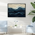 thumbnail image 2 of Designart "Coastal Wave's Edge in Blue and White" Oversized Coastal Framed Wall Art - Coastal Blue Coastal Minimalism Living Room Framed Canvas Art, 2 of 7
