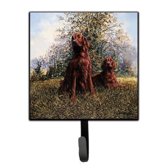 Red Irish Setters by Michael Herring Leash or Key Holder