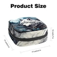 thumbnail image 2 of Wolf Sanitary Napkin Storage Bag Pouch, Period Bag Makeup Travel Bag Oxford Cloth Small Travel Toiletry Bag for Women, 4.7x6.6x6.6 in, 2 of 6