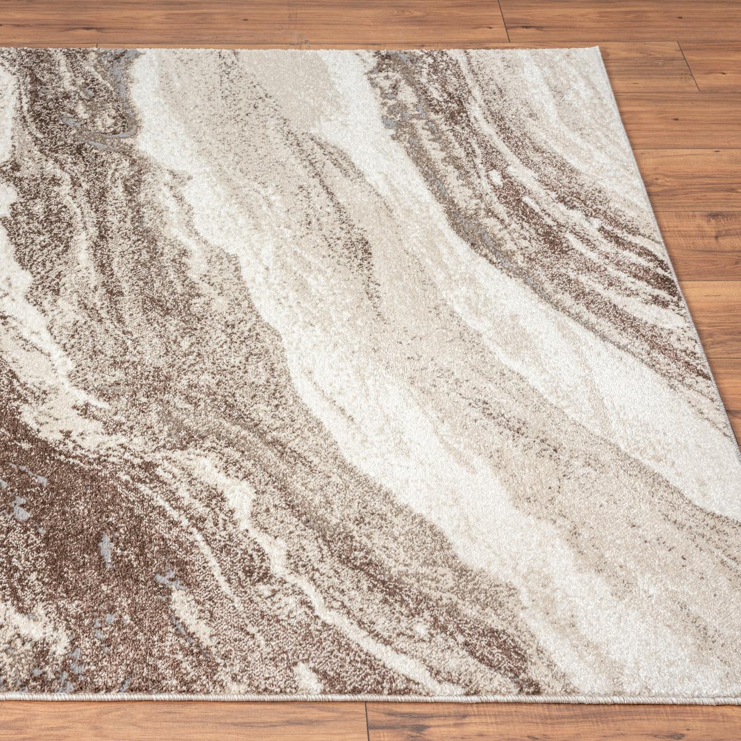 Luxe Weavers Geometric Abstract Brown 5x7 Art Deco Marble Swirl Area Rug