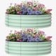 thumbnail image 1 of Juego de 2 Cajas Elevadas de Jardín de 3x3x1 pies, Metálicas Galvanizadas, Maceteros Redondos para Plantas y Flores, 1 of 7