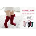 thumbnail image 4 of Minzimin 3Pairs Baby Knee High Socks Girls Bow Ruffled Tube Socks Toddlers Infant School Uniform Leggings Long Stockings, 4 of 7
