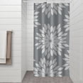 thumbnail image 2 of Gray and White Floral Pattern Shower Curtain 36"x72" ,Bathroom Decorative Shower Curtains Set with 12 Hooks,Modern Waterproof Washable Shower Curtain, 2 of 6