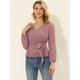 thumbnail image 2 of Blusa De Lunares Suizos Con Cuello En V Para Mujer Morado Oscuro L, 2 of 5