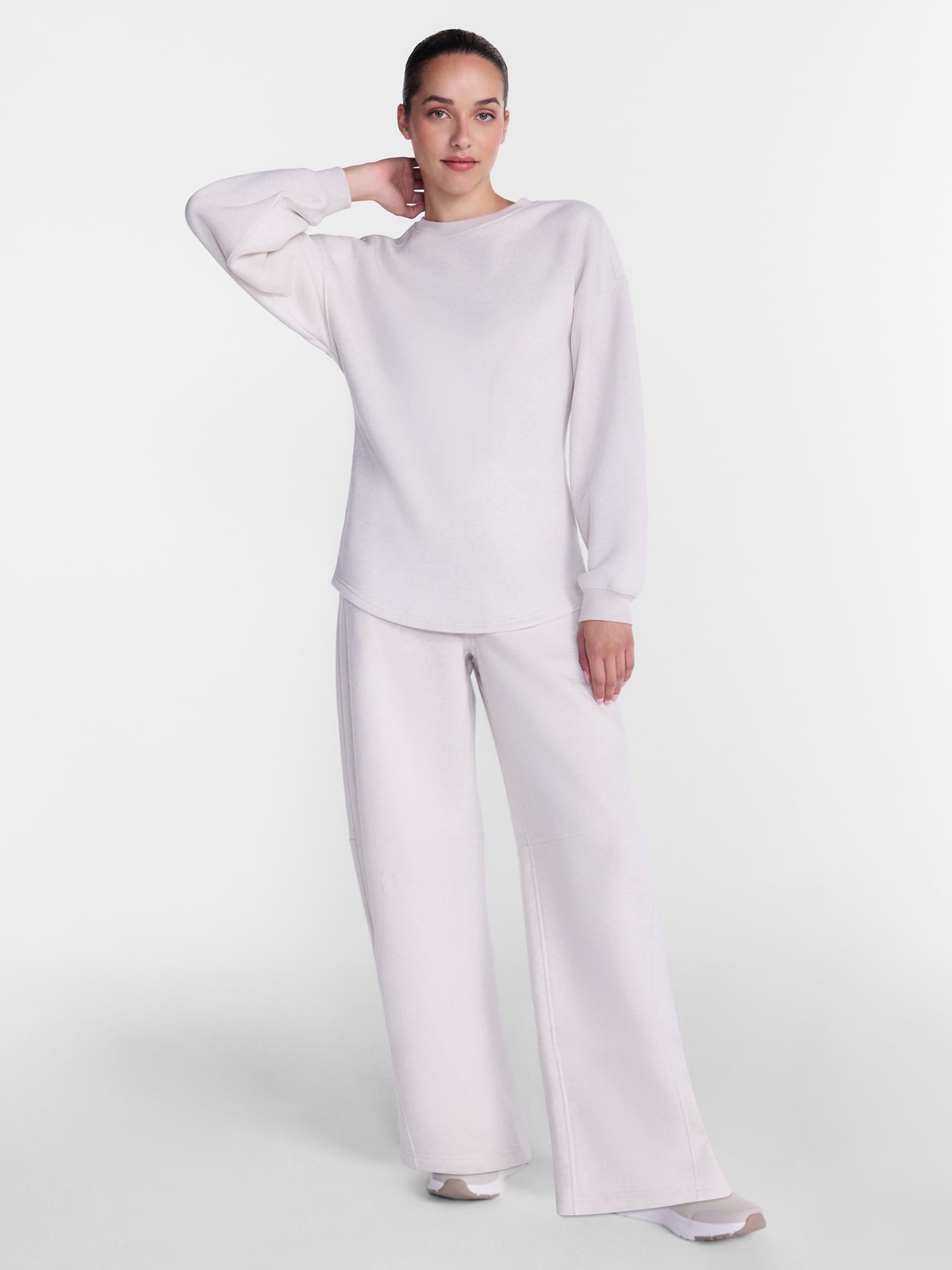 Athletic Works Women's and Women's Plus Barrel Leg Fleece Pants, 28.5" Inseam, Sizes XS-4X