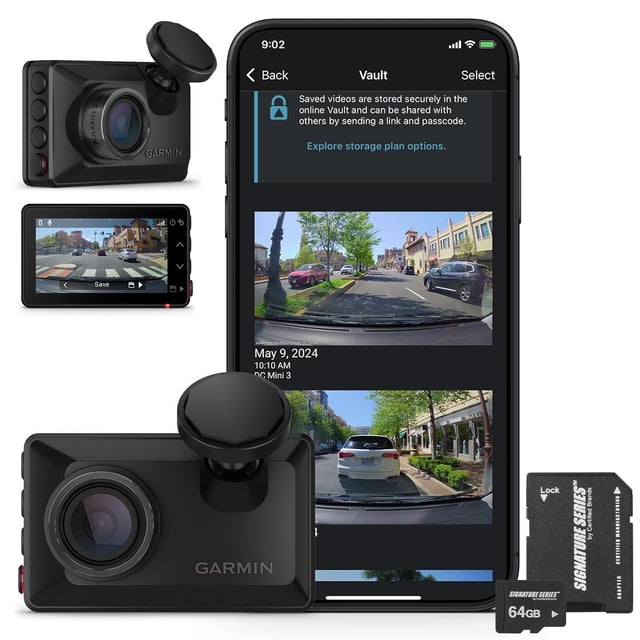 Dash Cam Garmin X210 1440p HD 140° FOV con control por voz, GPS y 64 GB